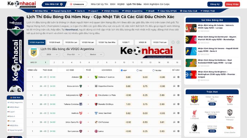 Keonhacai cập nhật lịch thi đấu bóng đá đầy đủ các giải đấu Keonhacai cập nhật lịch thi đấu bóng đá đầy đủ các giải đấu